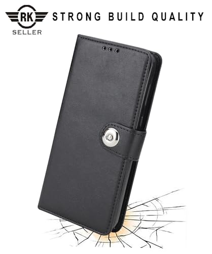 Image of Flip Back Cover Case for /Vivo Y18 5G | PU-Leather Finish & Magnetic Stand with Card Holder | Shockproof | Mobile Case Cover for Vivo Y18 5G (Black)