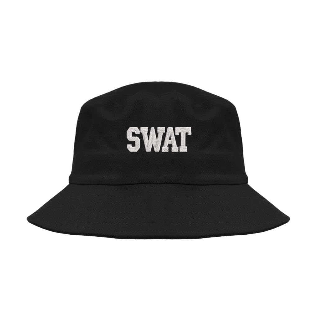 Lufufu Swat Text Embroidered Bucket hat Black