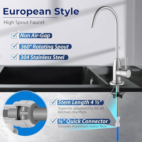 Image of Shapure Premium 304 Grade Steel Faucet for RO Water Purifier | 100% Lead-Free | Enhance Your Water Filtration Experience (Faucet SS304)