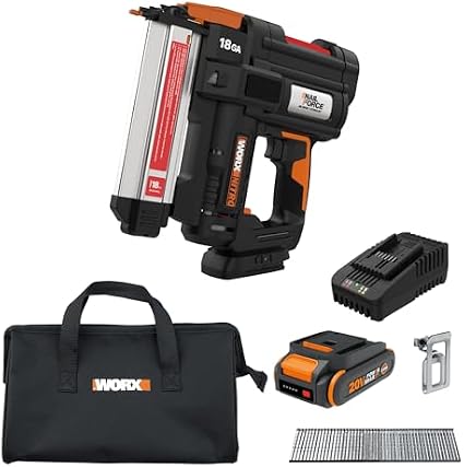 WORX NITRO 20V Cordless 18GA Brad Nailer with Battery and Charger (WX842L)