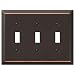 Amerelle Century Triple Toggle Steel Wallplate in Aged Bronze