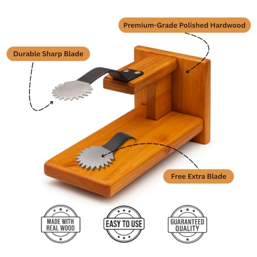 Image of YATTA Coconut Scraper Manual | Jackfruit Wood Flat Bottom Table Top Coconut Grater for Kitchen | Traditional Chirava, Vili, Thengai Thuruvi Wooden Coconut Scrapper for Home | with Extra Iron Blade