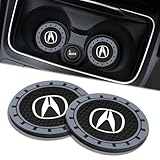 2PCS Car Cup Holder Insert Coasters for Acura Legend MDX RDX RSX TL TLX TSX ZDX, Sport Fan Black Anti-Slip Silicone Cupholder Interior Accessories for Car Truck SUV (Black)