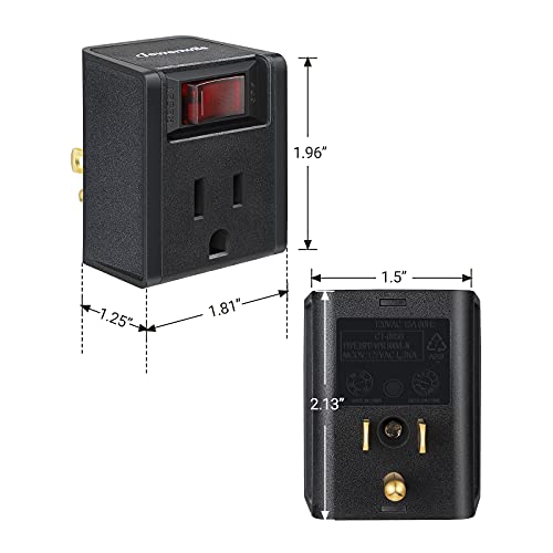 DEWENWILS 3 Prong Grounded Single Port Power Adapter with On/Off Switch - image 7