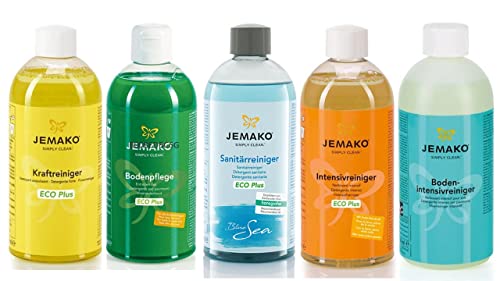 Jemako 5-teiliges Set mit Flüssigreiniger - insgesamt 2,50 Liter (1 Liter/13,44 Euro)