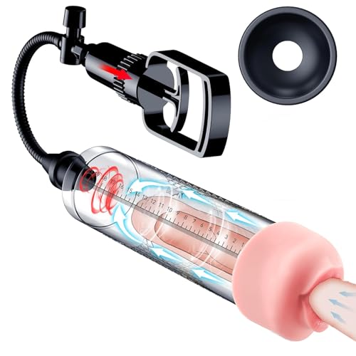 手動式ペニスポンプ 20cmメモリ付き ペニス吸引ポンプ フェラホール付き オナホール 滑り止め模様付き 男性用オナニーグッズ アダルトグッズ 男性用 sex toys for men - 画像1