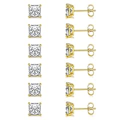 Yellow gold-5mm-6 pairs