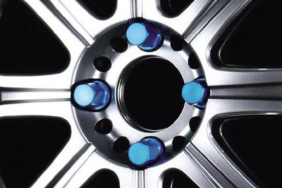 Amazon | ブルーアルマイトホイールナット(4穴用) - | ホイール