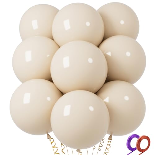Image of 32Pcs White Sand Big Balloons 18 Inch, Round Large Latex Party Balloons for Birthday Wedding Decorations.(Sand White)