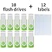 Enfain Generic USB Flash Drives 8GB Bulk 10 Pack in Green - Budget and Do The Job