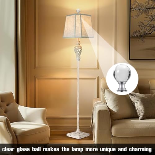 Image of 2 Pack Lamp Finials Glass Crystal Ball, Lamp Finials Decorative for Table Lamps, Floor Lamps, Lamp knob Replacement
