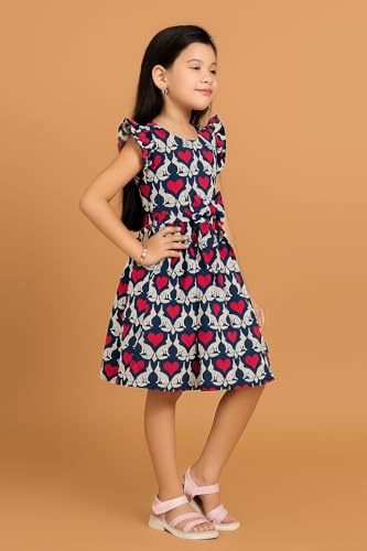 Image of Girls Pure Cotton Soft Frock with Astar, Printed Multicolor for Girl Child