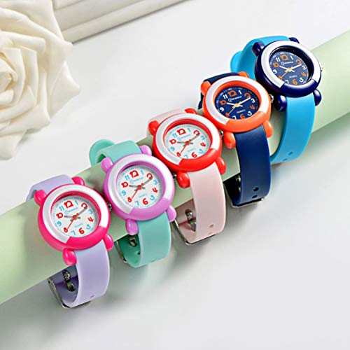 Relógios infantis Relógios de quartzo Creative Simple Red Case Relógios de pulso Relógios de estudan