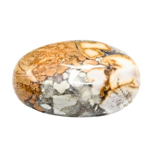 Image of Certified Conglomerate Jasper Crystal Palm Pebbles Stones for Anxiety Stress Relief Massage - AAA Grade Original Healing Gemstone Agate Palm Stone for Yoga Meditation Spiritual Reiki Feng Shui