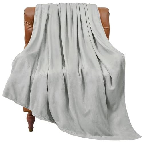 Image of BEDELITE Fleece Blanket Light Grey Throw Blankets for Couch & Bed, Luxury Plush Cozy Fuzzy 50x60 inches, Super Soft Warm Lightweight Throw for Travel Camping