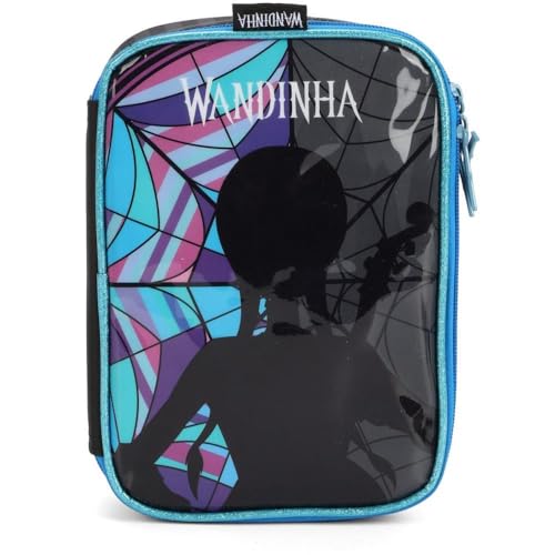 Estojo de Tecido, Luxcel, Wandinha, G, 1 ziper, Preto