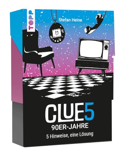 TOPP CLUE5#90er-Jahre. 5 Hinweise, nur eine Lösung. Das Trend-Quiz für Deine Tasche. Errate 50 kultige Erinnerungen an das Jahrzehnt von Tamagochi und Boygroups. Wie viele Hinweise brauchst du? TOPP CLUE5#90er-Jahre. 5 Hinweise, nur eine Lösung. Das Trend-Quiz für Deine Tasche. Errate 50 kultige Erinnerungen an das Jahrzehnt von Tamagochi und Boygroups. Wie viele Hinweise brauchst du?