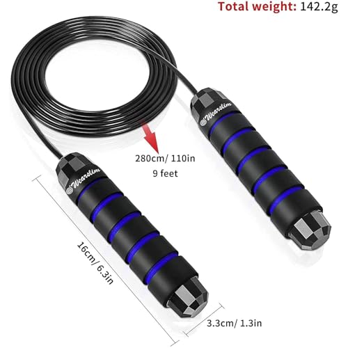 Image of Wearslim Combo of Professional Adjustable Skipping Rope & Non-Slip Push-Up Stand for Men & Women, Ergonomic Designed Padded Handles, Jump Rope with Push-Up Bar - Multicolor