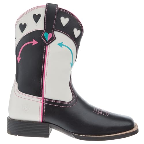 Ariat Youth Round Up Hearts Madison Avenue and Classic White Shaft Cowgirl Boot2