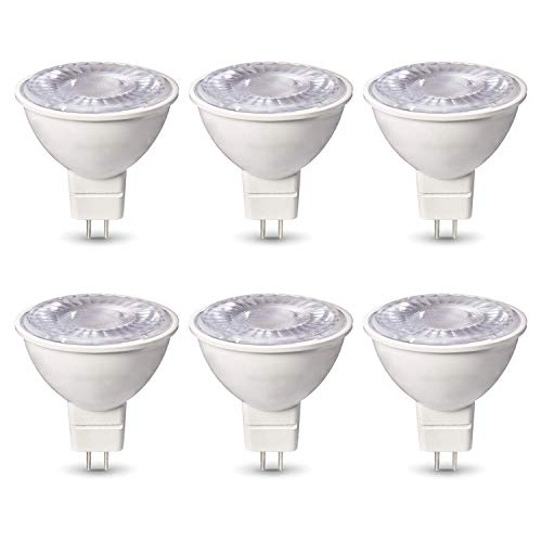 🔥 Crazy Deals Asencia FG-03897 50 Watt Equivalent MR16 GU5.3 Reflector Daylight 5000K, 15,000 Hour, Dimmable 6-Pack LED Light Bulb, White