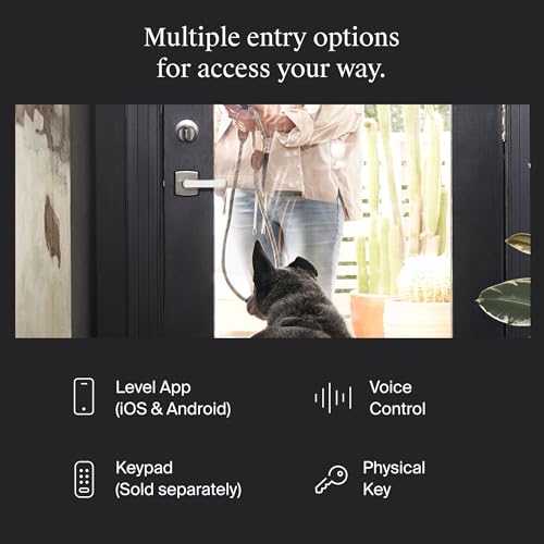 Level Lock (Matter) Smart Lock - World's Smallest, Most Beautifully Designed Matter-Over-Thread Deadbolt - Level App for iOS & Android | Works with Apple Home (Satin Nickel) thumbnail 5