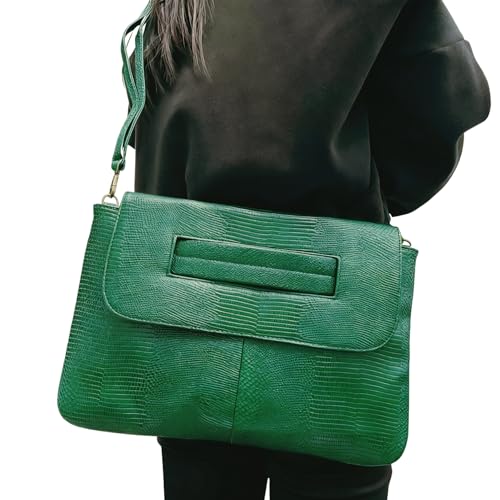 Image of Women Classic Crocodile Pattern Faux Leather Clutch Purse Oversized Female Shoulder Bag Messenger Handbag