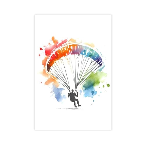Cadeau poster parapente toile idéal passionné sport
