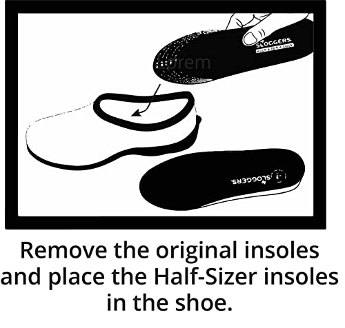 Image of Sloggers Half-Sizer Fit Adjuster - for Half Sizes, Narrow Feet & Slightly Loose Fit | Reduces Any Sloggers Shoe, Boot, or Clog by Half a Size for a Custom Fit | Style 330BK | Black (Size 11 /12)