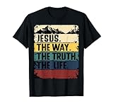 I Am the Way, the Truth, and the Life (John 14:6)” Christian shirt for women. A meaningful Bible verse tee for church, holidays, family events or everyday wear. Easy to style with jeans, leggings or skirts.