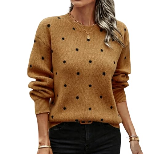 Polka Dot Sweater Women Business Casual Lightweight Sweater Polka Dot Top