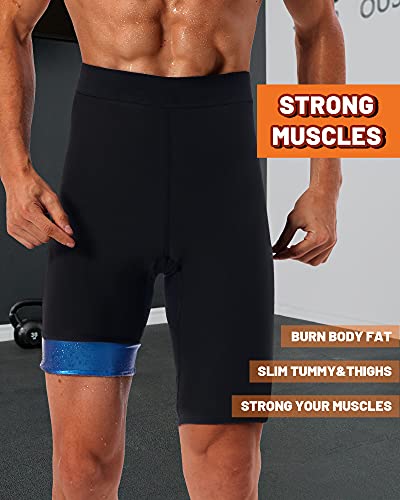 Lmcob Sauna Sweat Short Pants For Men Hot Thermo Leggings Sauna Tight Pants Compression Hight Waist Pants Workout Body Shaper Sauna Suit(Bh70011-01-L) #TOP4