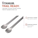 3-in-1 Titanium Backpacking Utensils, Long Spoon, Spork and Tongs - Image 6