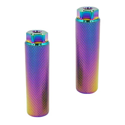 Muzrunq Bike Pegs Anti Skid Pegs Aluminum Alloy Foot Pegs Fits 3/8 inch Axles Colorful 1Pair.