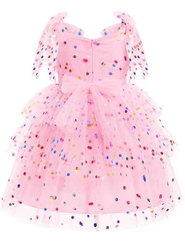 Toddler Kids Girls Valentines Day Dress Heart Tiered Tulle Dress Photography Dress Wedding for Baby Girls2