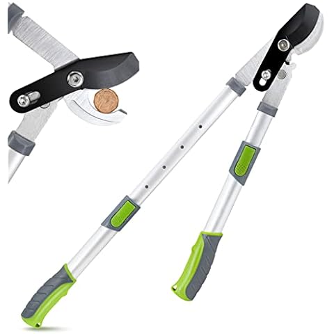 Hortem Extendable Bypass Loppers Heavy Duty, 24-32'' Telescopic Branch Cutter, Effort-Saving Tree Trimmer Garden Shear Cover