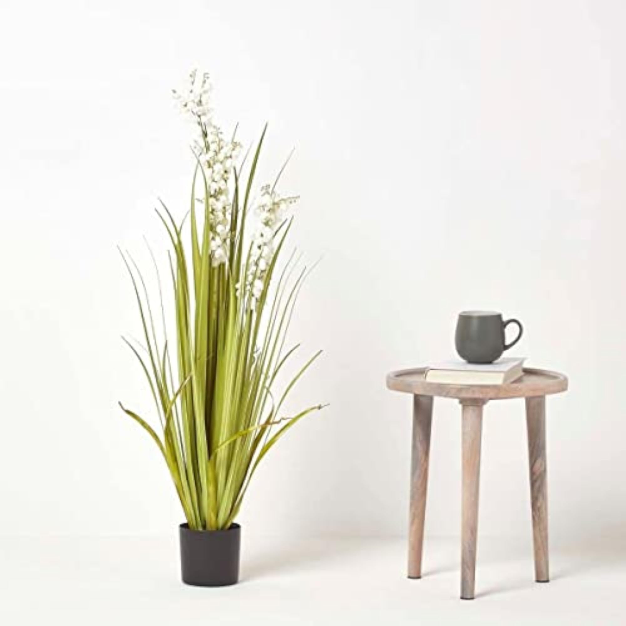 Artificial Grass Flower Plant with Basic Pot for Home Decor
