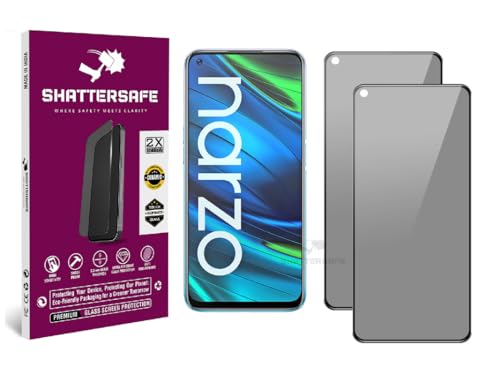 Image of Anti-Spy Privacy Tempered Glass For Realme Narzo 20 Pro /Narzo 30 / Narzo 30 5G / Narzo 30 Pro 5G [Pack of 2]. Anti-Scratch, Edge-to-Edge Protection With Easy Installation Kit.