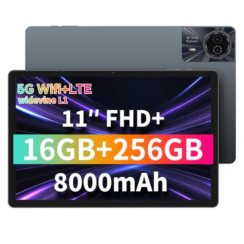 ODEA Tablet 11 Inch, S11 Android 14 Tablets with 256GB ROM, 1920x1200 FHD+, 8000mAh, 8 Core CPU T606, Widevine L1, 5G WiFi, 13MP+5MP, GPS