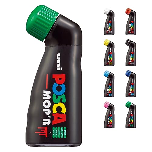 Image of Multicolor Posca Markers, Mop'R Posca Paint Markers with XXL 3-19mm Round Tip for Any Surface, ACMI-Certified Non-Toxic Formula, Uni Posca MOPR Green
