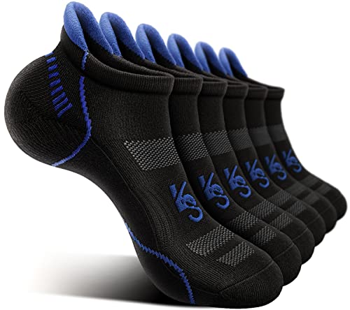 KEMISANT Sneaker Socken 6 Paare, Socken Herren Laufsocken Knöchelsocken Kurzsocken,Fußgewölbestütze Atmungsaktive Anti Schweiß(6Paare-Schwarz2621-43-46) Cover