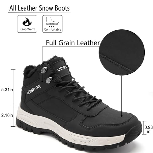 Mens Winter Snow Boots Warm Fur Lined Hiking Boots Anti-Slip Walking Ankle boots Leather Outdoor Shoes2