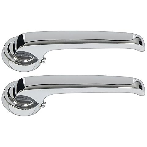 Auto Krafters Compatible/Replacement For Chrome Inside Door Handles Left Right Pair 1957-66 F-Series 100, 250, 350 Truck, Bronco (EBB7C-8122600PR) Cover