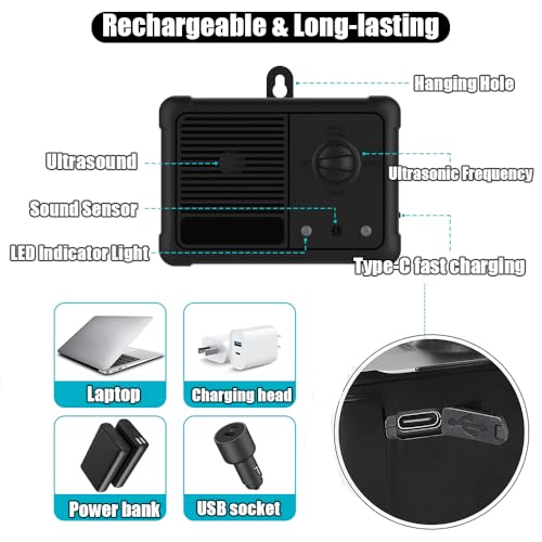 Georay 2 Pack Dog Bark Deterrent Devices Ultrasonic Anti Barking Device Auto Dog Barking Silencer Rechargeable Barking Control Devices 3 Modes Stop Barking Dog Device Bark Box for Indoor Outdoor Dogs