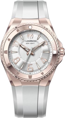 TechnoMarine Lusso Mare Men 44.00mm Stainless Steel Rose Gold White+Silver dial PC21 Quartz