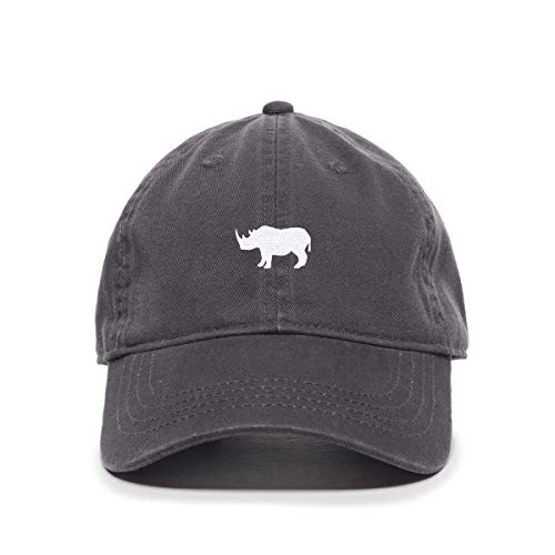 Tech Design Rhino Baseball Cap Embroidered Cotton Adjustable Dad Hat Charcoal