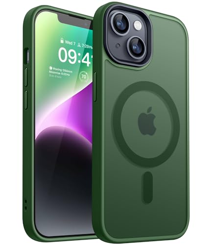 CANSHN Custodia Magnetica iPhone 13/14 Verde Scuro