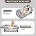 Collapsible Baby Bathtub for Newborn to Toddler (0-24 Months), Portable Baby Bath Tub for Travel, Newborn Bathtub with Soft and Supportive Cushion (Astronaut-Gray)