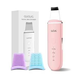 GUGUG Skin Scrubber Face Spatula – Skin Spatula Blackhead Remover Pore Cleaner with 4 Modes, Skin Care Tools-Pink