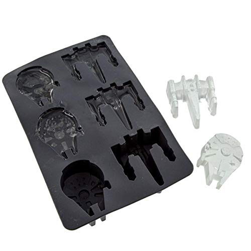 Underground Toys Star Wars Millennium Falcon and X-Wing Fighter Silicone Ice Tray