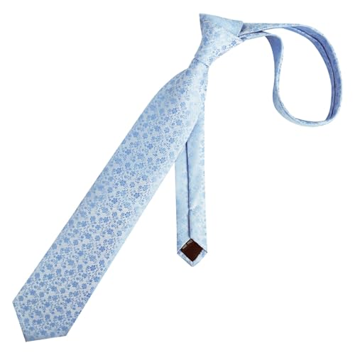 Image of Alizeal Mens 3.15inches Exquisite Floral Tie with Small Flower Printed Pocket Square